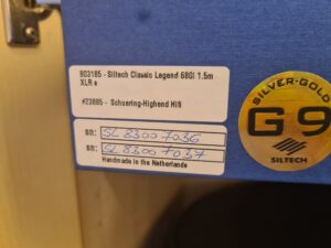Siltech Classic Legend 680i Interconnect-Kabel 1,5 Meter XLR (Angebot Auspackware/Auslaufmodell)